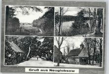 16775 O1431 Neuglobsow - Wald See Kirche Fußgänger