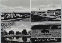 34414 W3530 Scherfede - Auto Brücke See Kirche Panorama