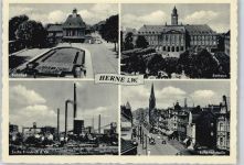 44623 W4690 Herne , Westf - Bahnhof, Rathaus, Zeche, Bahnhofstraße