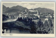87629 W8958 Füssen - Fluss Berg Panorama