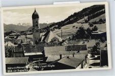 87484 W8964 Nesselwang - Blick zur Zugspitze, Kirche