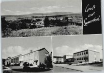 31860 W3254 Emmerthal , Niedersachs - Feld Panorama Haus Baum Fluss Brücke