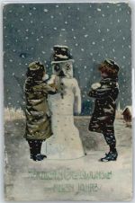 Neujahr , Marke entfernt Schneemann Gebrauchsspuren