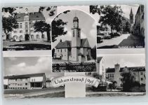 92648 W8483 Vohenstrauß - kath. Stadtpfarrkirche, Kreiskrankenhaus, ev. Kirche, Rathaus, Schule