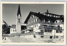 87567 Mittelberg , Kleinwalsertal - Kirche, Gasthof Neue Krone