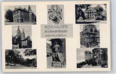 99734 O5500 Nordhausen , Thür - Rathaus, Dom, Gehege, Stadttheater, Rosenthal´sches Haus, Roland, Primariusgraben, Wehrfreiheitsdenkmal