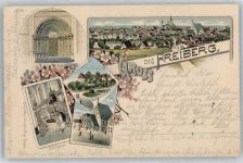 09599 O9200 Freiberg , Sachs - Dom, Schloß Freudenstein, Tulpenkanzel, Goldne Pfarre