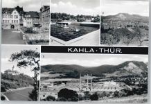 07768 O6906 Kahla , Thür - Marktplatz, Schwimmbad, Neubaugebiet, Leuchtenburg