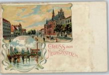24534 W2350 Neumünster , Holst - Großflecken, Teichansicht von der Mühlenbrücke