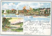 10115 O1186 Schmöckwitz Gebrauchsspuren Restaurant Carolinenhof , Litho