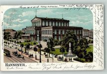 W3000 Hannover Königl. Hoftheater Straßenbahn Denkmal Theater 1901 Künstlerkarte