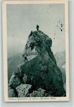 Gesäuse Gipfelblock des kleinen Buchstein 1921 AK Bergsteiger