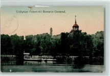 Cröllwitzer Felsen mit Bismarck-Denkmal Bismarckdenkmal 1907
