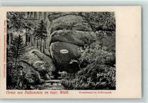 93167 W8411 Falkenstein , Oberpf - Froschmaul im Schlosspark Felsen