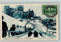 Quebec 1938 - Eisbahn - Tobogganing on Dufferin Terrace AK Good condition