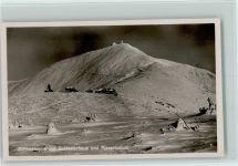 1938 - Winter - Verlag Kleeberg Nr. 1, Schneekoppe mit Schlesierhaus und Riesenbaude , sehr gute Erhaltung AK