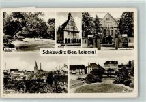 04435 O7144 Schkeuditz - An der Elster Rathaus Kreiskrankenhaus Marktplatz Teilansicht