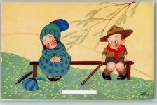 sign Breston - Kinderpoesie - Serie 1587-2 Rehn Verlag Pfadfinder Künstlerkarte