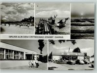 18374 O2385 Ostseebad Zingst a Darß - am Strand am Fischerstrand FDGB-ERholungsheim Claus Stoerteceker HO-Kaufhalle