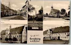 04916 O7930 Herzberg , Elster - Rathaus Ernst Thälmann Straße Städt. Kurbad Kath. Kirche