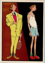 Karikatur - Tennisschläger AK Tennis 1958