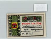 19395 O2864 Plau - Notgeld Schmied Amboss Schaufel