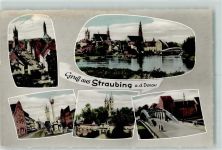 94315 W8440 Straubing - Stadtplatz Donaubrücke St. Peter