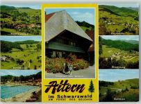 79677 W7869 Aitern - Holzinshaus Rollsbach Schwimmbad Schönau Trachten aus Aitern Siedlung Belchen Rückseite mit Abschürfungen bzw Kleberesten