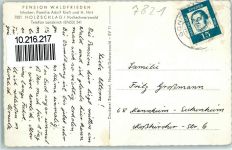 79848 W7823 Holzschlag , Schwarzw Gebrauchsspuren Pension Waldfrieden