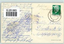 04774 O7262 Dahlen , Sachs - Bahnhofstraße mit Blick zur Rathaus Marktplatz HO-Hotel FDJ-Jugendherberge Georgi Dimitroff Schloß Rückseite mit Abschürfungen bzw Kleberesten