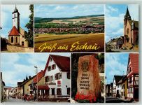 63863 W8751 Eschau , Unterfr - Rückseite mit Abschürfungen bzw Kleberesten