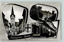47906 W4152 Kempen , Niederrhein - Peterstraße Burg Schulstraße Rückseite mit Abschürfungen bzw Kleberesten