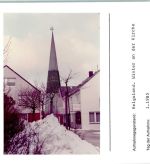 27498 W2192 Helgoland FOTO KEINE AK Winter Kirche Foto montiert auf Karton