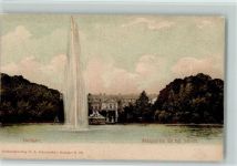 W7000 Stuttgart Anlagen-See mit kgl. Schloss Fontaine Burg / Schloss