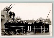 Mannschaft an Bord versammelt Kriegsschiff nach 1945 1960 FOTO KEINE AK