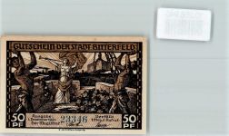 06749 O4400 Bitterfeld - Notgeld 50 Pfennig Kohleschacht