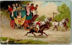 On the High Road Tucks Serie 1646 Postkutsche 1912