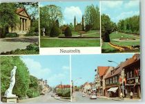17235 O2080 Neustrelitz - Friedrich-Wolf-Theater Blick zur Schloßkirche Im Stadtpark Strelitzer Straße Rückseite mit Abschürfungen bzw Kleberesten