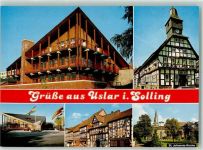 37170 W3418 Uslar - Fachwerkhäuser St. Johannis-Kirche Rückseite mit Abschürfungen bzw Kleberesten