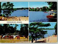 15537 O1252 Grünheide , Mark - Fangschleuse Am Werlsee Blick auf Grünheide Zeltplatz am Peetzsee