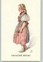 Orbis 10-253-9 Srdecne Prani Tracht AK Fischerova-Kvechova, M. 1951