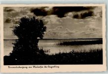 Angerburg Wegorzewo - Sonnenuntergang am Mauersee AK