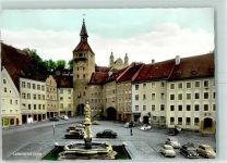 86899 W8910 Landsberg a. Lech - Marktplatz Marktbrunnen VW Käfer