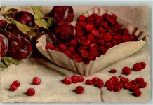 Stilleben Früchte Himbeeren AK Chiostri, C. & S. Künstlerkarte