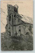 Langemark-Poelkapelle 1915 - Feldpost WK I Kirche zerstört