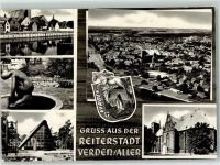 27283 W2810 Verden (Aller) - Aller Brunnen mit Skulptur Kirche