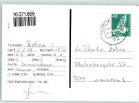 Tuttlingen to Radio Zebra 1 Qsl-Karte 1978