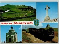Damböckhaus - Beschreibung aufgeklebt Bergbahn Gipfelkreuz Kapelle Hüttenstempel