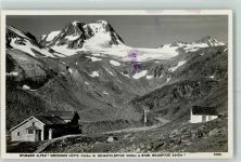 Dresdner Hütte Foto AK Schaufelspitze Stub. Wildspitze Hüttenstempel