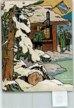 Lithographie Sammelbild Prinzregent Luitpold beim Eisschießen Jagd KEINE AK